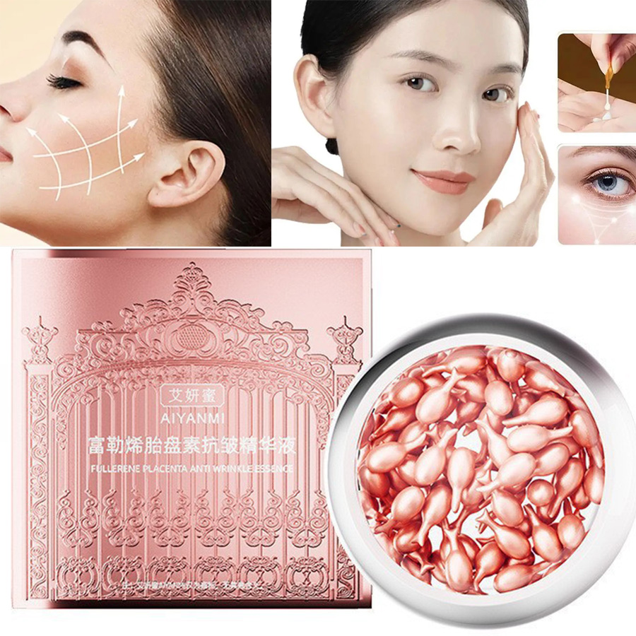 Placenta Extract Serum - 30 Capsules Fullerène Placenta Essence collagène